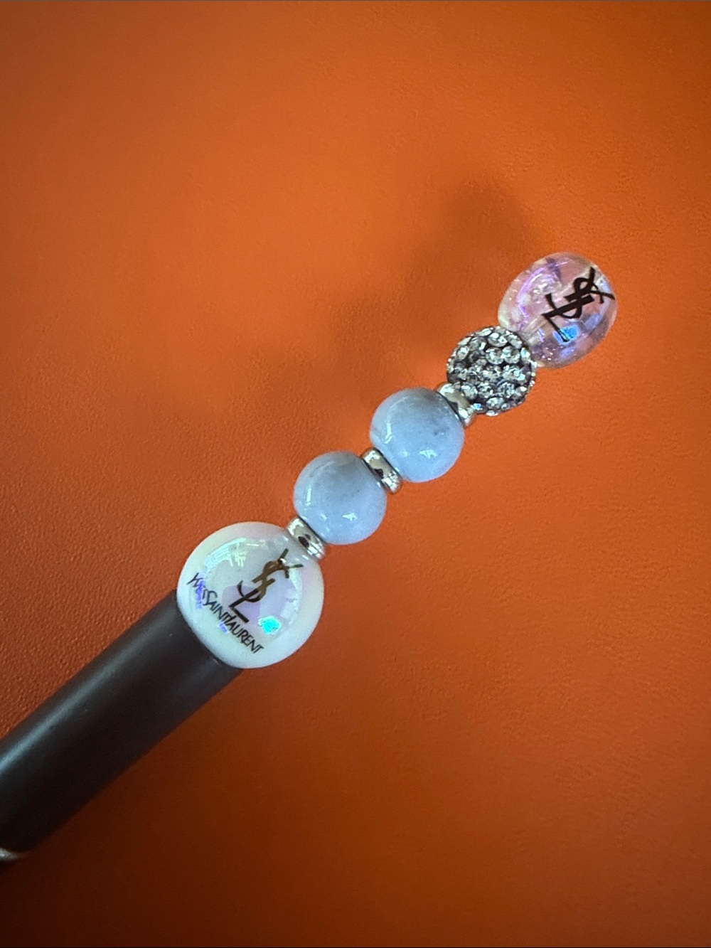 Iridescent, beads Beaded Charm pen handcrafted